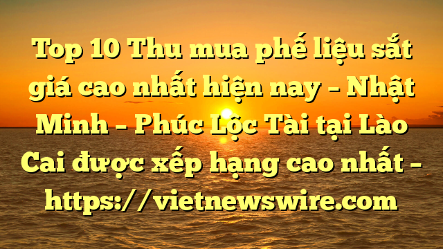 Top 10 Thu Mua Phế Liệu Sắt Giá Cao Nhất Hiện Nay – Nhật Minh – Phúc Lộc Tài Tại Lào Cai  Được Xếp Hạng Cao Nhất – Https://Vietnewswire.com
